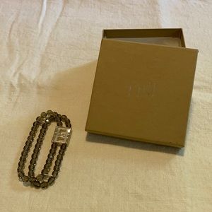 Smoky Crystals and Sterling Silver Photo Bracelet.